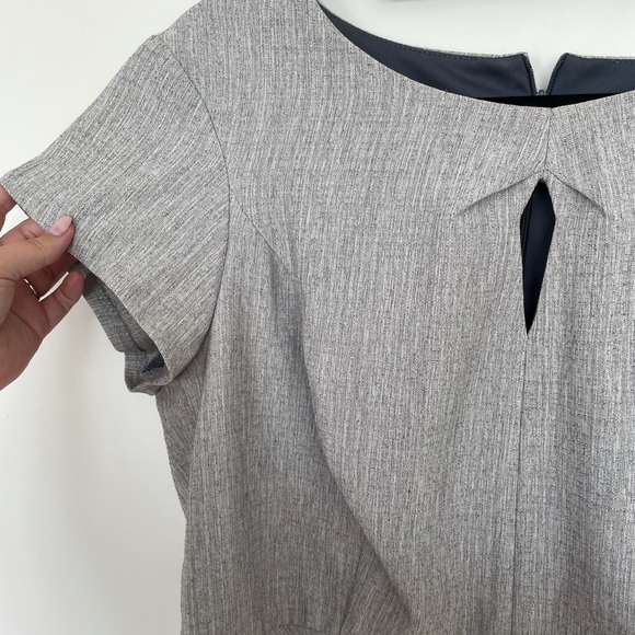 Connected Apparel grey dress with peplum waist - Picture 6 of 9